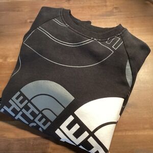 The North Face Womens XS Black All Over Logo‎ Crewneck Sweatshirt Pullover Top